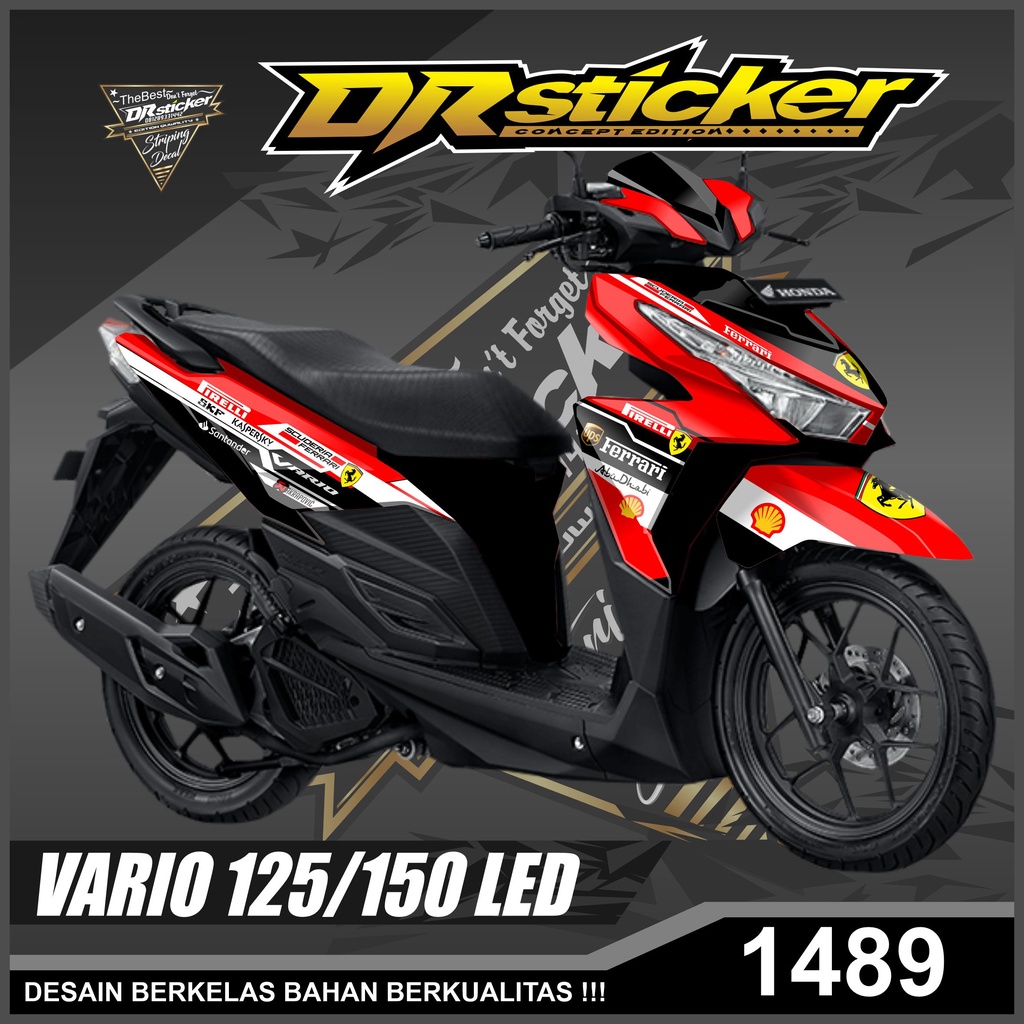 Dekal Sticker VARIO 125/150 LED Full Body Stiker Skotlet VARIO Desain Ferrari Stiker full body VARIO