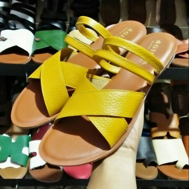 (Bisa COD) SANDAL KULIT UNTUK WANITA MODEL TERBARU ASLI GARUT