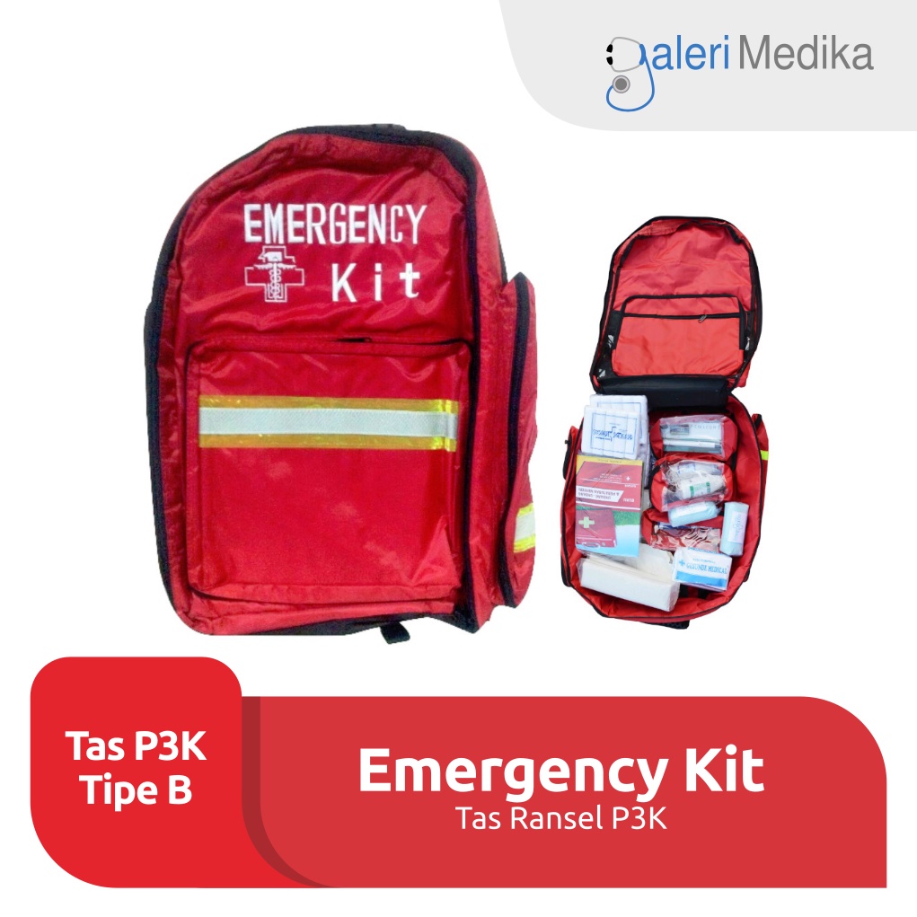 Tas Ransel P3K Emergency Kit Lengkap Dengan Isi Tipe B Untuk 50 Pekerja/Kurang