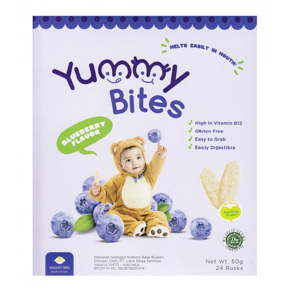 Yummy Bites Rice Cracker Snack Bayi 50 gr - Tersedia Pilihan Rasa