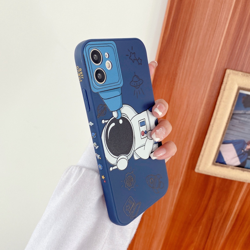 Kartun Astronot Sisi Lurus Casing Ponsel untuk iPhone 12 Pro Max 6 6S 7 7 Plus iPhone X XR XS Max Soft Case Fashion Kreatif Tiga Dimensi Casing Pelindung untuk iPhone 11 Pro Max