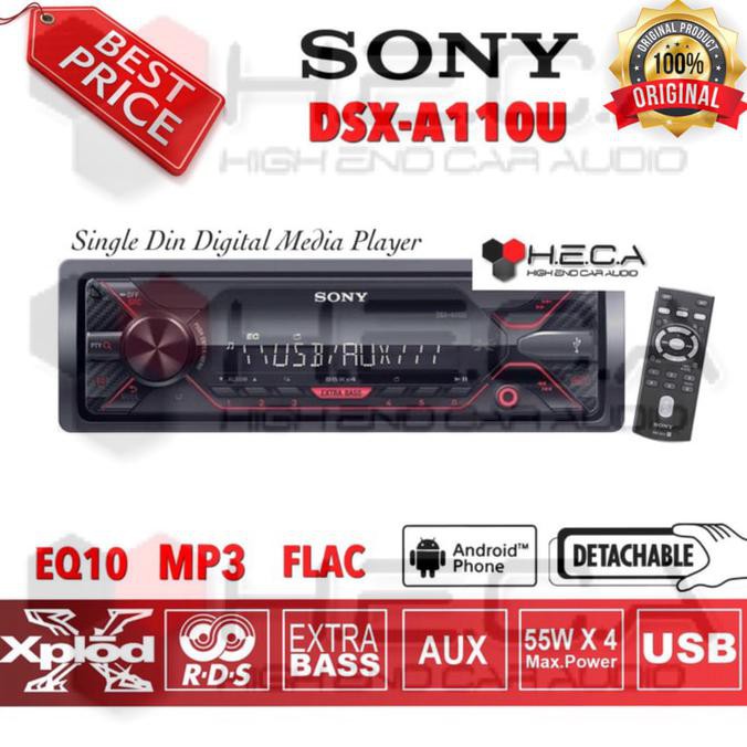 Sony DSX-A110U Single Din DSXA110U Tape Mobil Audio Head Unit FLAC MP3