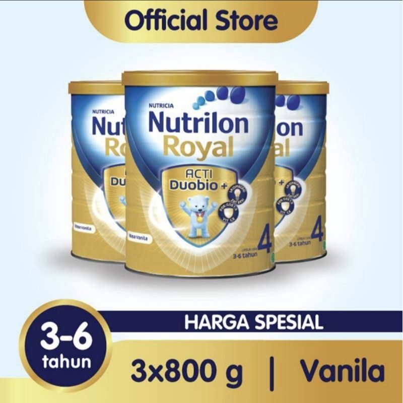 Nutrilon Royal 4 Vanila Susu Formula 800 gram (3 kaleng)