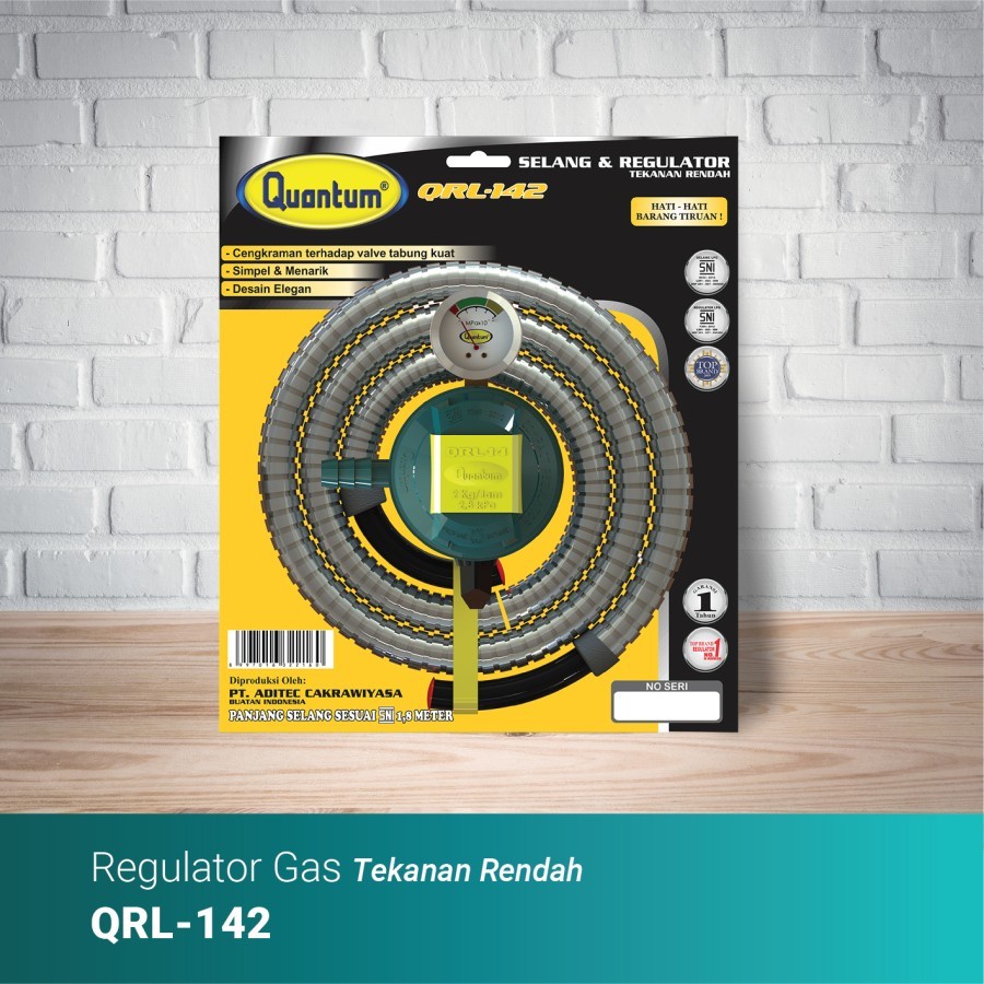 Quantum QRL 142 Selang Gas Dan Regulator Tekanan Rendah . Baru