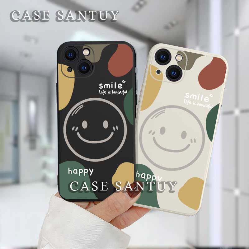 Case Casing Iphone 14 13 12 11 Pro Max X Xr Xs 8 7 6 6s Plus Smile Square Edge Phone Case Cover Casing Silicone