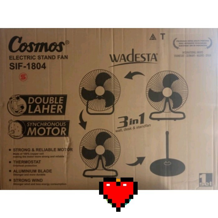 Cosmos Kipas Angin Besi Stainless 3in1 18inch Wadesta SIF 1804 SIF1804