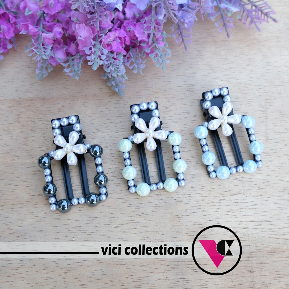  JEPIT  KOREA JEPITAN RAMBUT  JILBAB  MUTIARA HITAM Shopee 