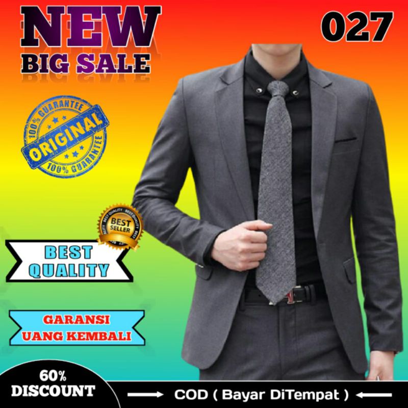 Jas Pria Formal Warna Abu - Abu