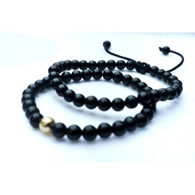 Gelang batu hitam  tourmaline black series