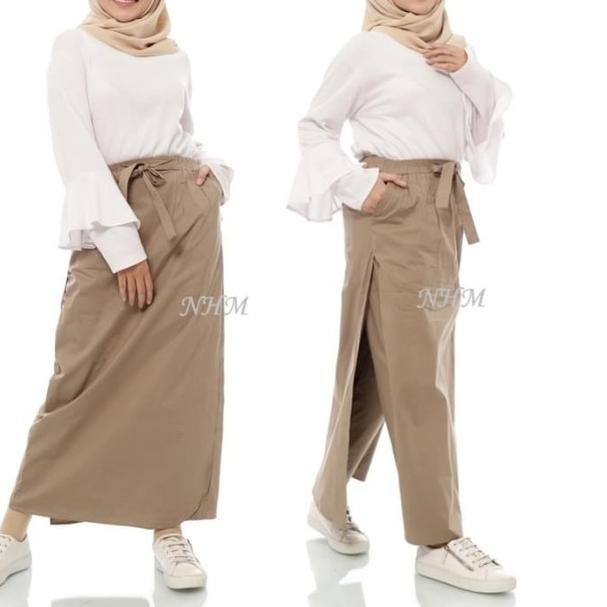 ✴ NHM Rok Celana Muslimah Gray - Celana Kulot Panjang - Hitam ❋