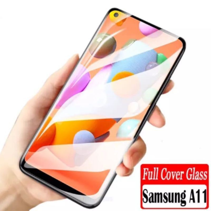 TEMPERED GLASS FULL SCREN SAMSUNG A11 FULL COVER FULL GLUE KUALITAS PREMIUM 9H TEMPER GLASS/ANTI GORES/TG