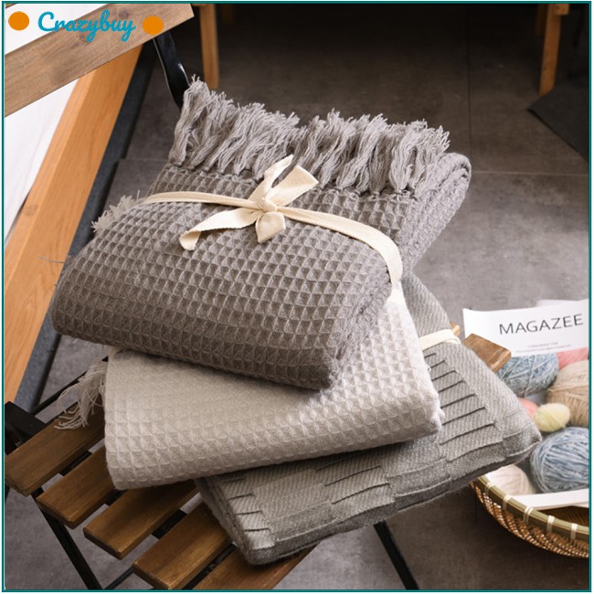 Selimut Rajut Wol Warna Polos dengan Rumbai Untuk Sofa Selimut Rajut Wol Warna Polos dengan Rumbai Untuk Sofa