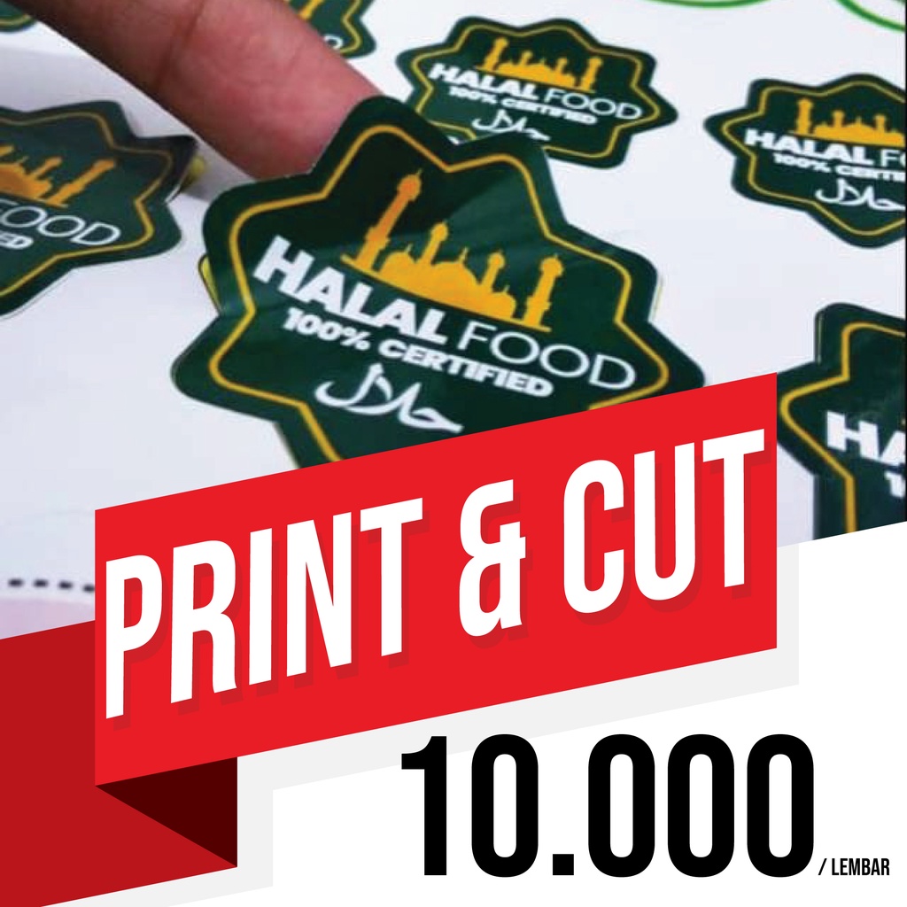 

Stiker Label Kemasan / Cutting Sticker Label / Bahan Cromo / Bontax Ukuran A3+