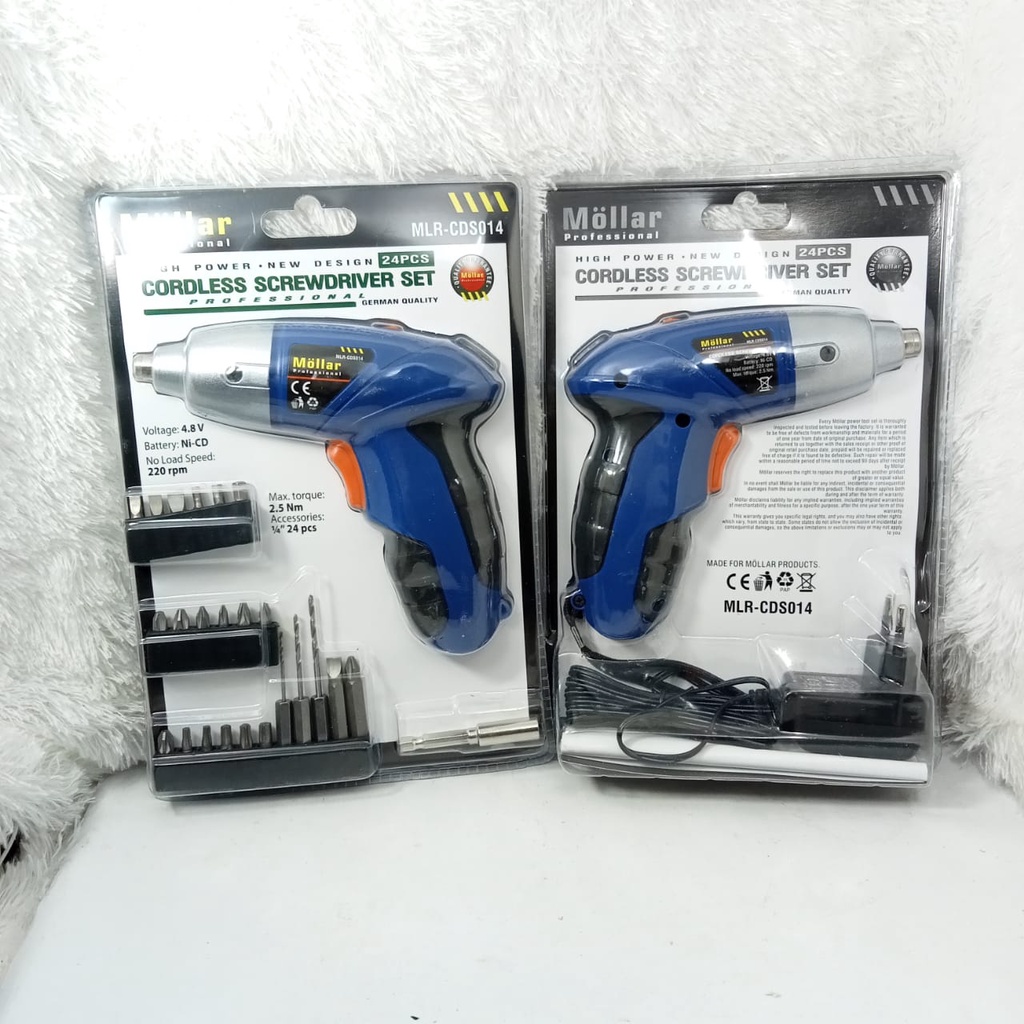 MESIN BOR MINI CAS CORDLESS SCREWDRIVER MOLLAR BONUS MATA BOR