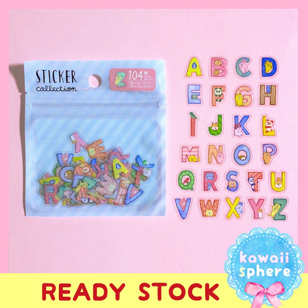 

Flake Sticker Alpabeth | Stiker Huruf Abjad Daiso Japan