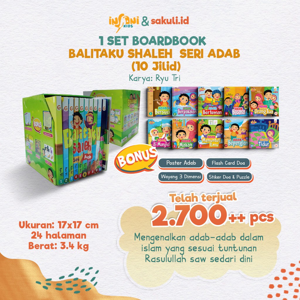 1 Set BoardBook Adab Balitaku Saleh