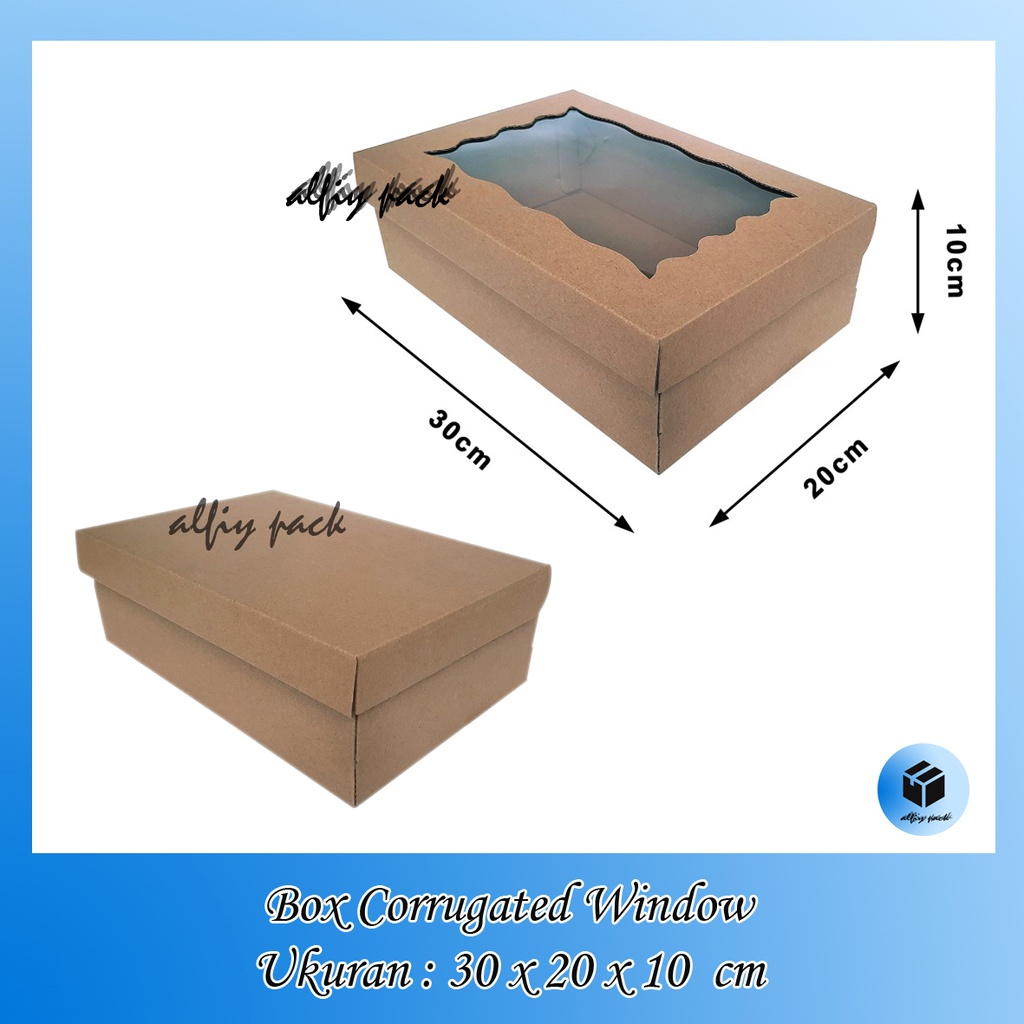 

1pack isi 10pcs BOX CAKE JENDELA MIKA / COKELAT POLOS UKURAN 30x20x10 CM KOTAK KUE BOLU DUS PACKAGING TART GIFT BOX BOKS CORRUGATED WINDOW KOTAK PACKING SOUVENIR SEPATU