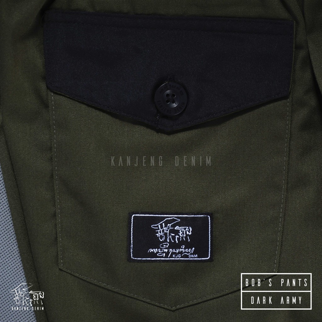 KANJENG DENIM| CELANA PENDEK BOB'S PANTS/SWEET PANTS DARK ARMY