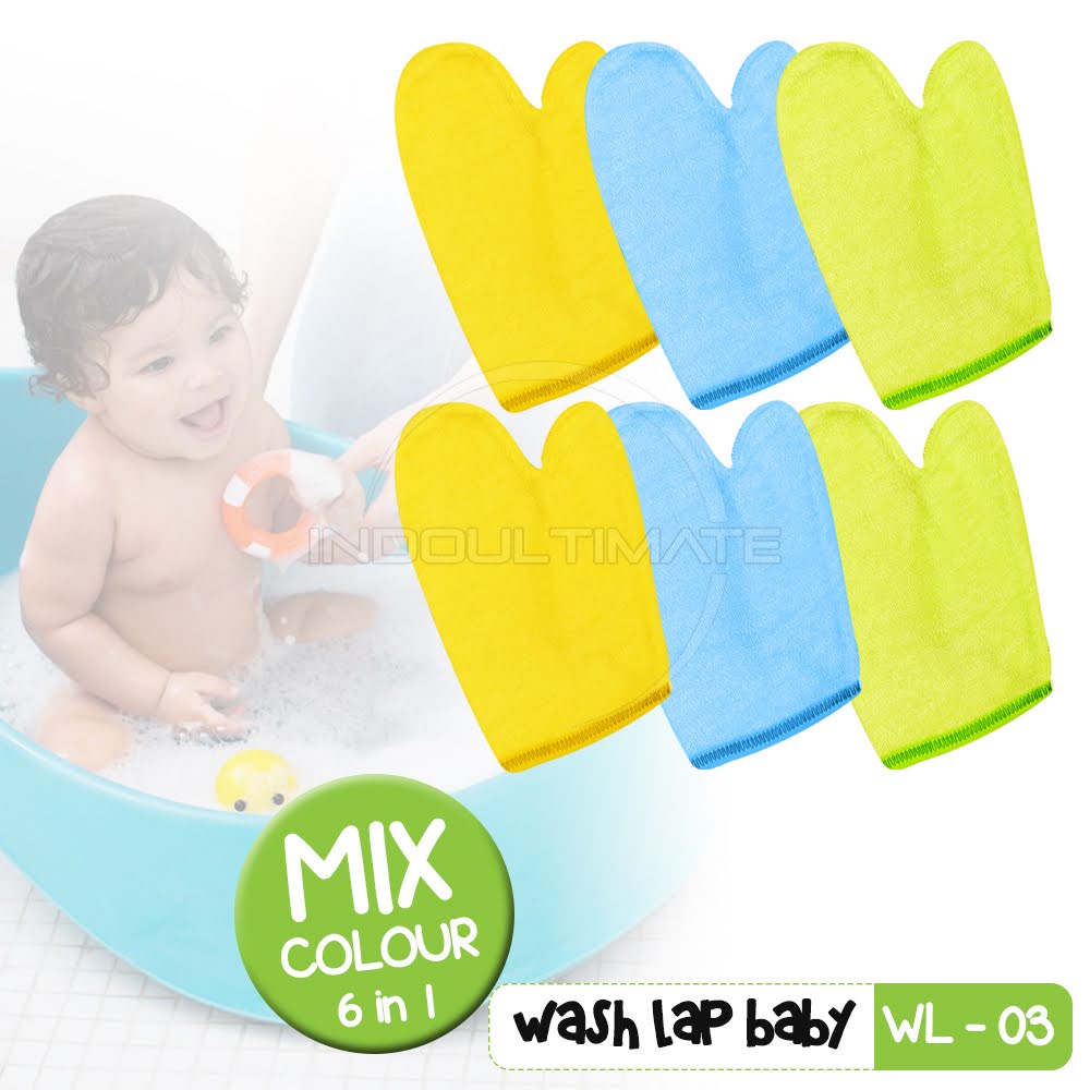 6 Pcs Waslap Bayi Single Layer WL-03 Lap Mandi Bayi Wash Lap Jari Bayi Waslap Wash Lap Mandi Bayi Handuk bayi Baby Wash Lap MIX COLOUR