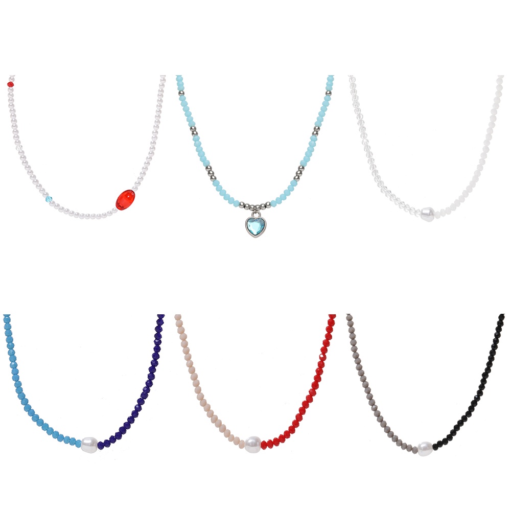 YEEZII Korean Colorful Beads Chain Necklace Fashion Bohemian Choker Jewelry Pendant Necklaces Women Accessories