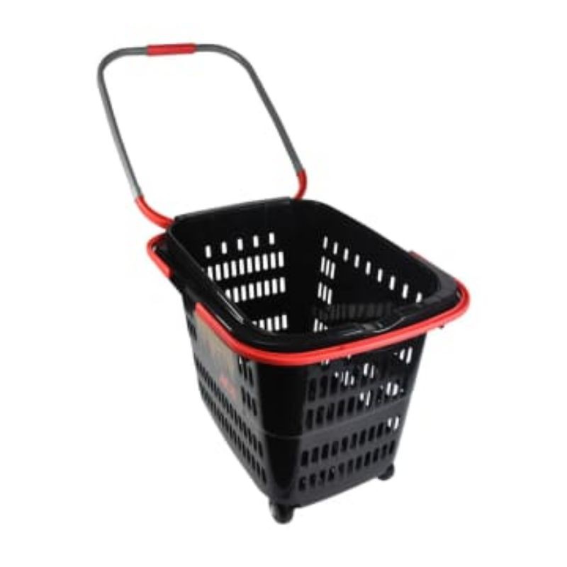Keranjang Belanja Dengan  Roda - Hitam