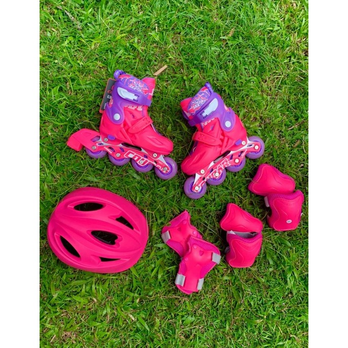 Sepatu Roda Anak Inline Skate Cougar MZS887PS QS Set Pink
