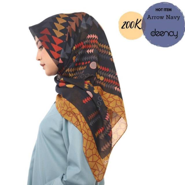 DEENAY SCARVES - HOT PROMO  - ARROW NAVY - ASLI  - ORI
