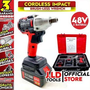 JLD TOOLS BUKA BAUT CORDLESS IMPACT WRENCH BRUSHLESS 48V 1&2 BATERAI / IMPACT BATRE / IMPACT JLD / I