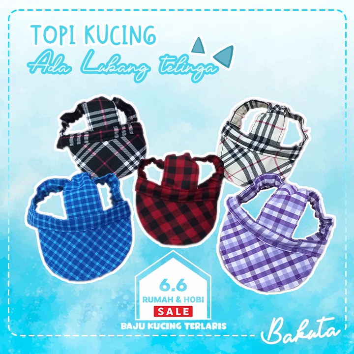 Topi Kucing dan Anjing Lucu motif Terbaru adult dan kitten Ada Lobang Telinga - Baju Kucing Tangerang