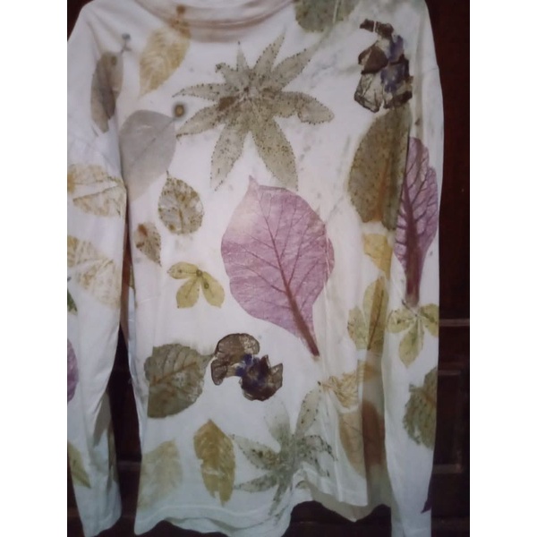 KAOS BATIK ECOPRINT LENGAN PANJANG