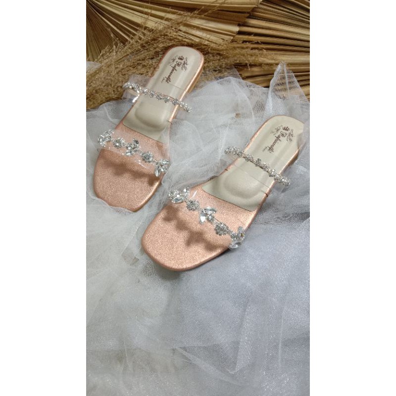 flatshoes gisela double diamont rosegold