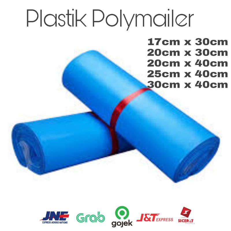 

Plastik Polymailer Plastik Packing Olshop Warna Biru isi 100 lembar
