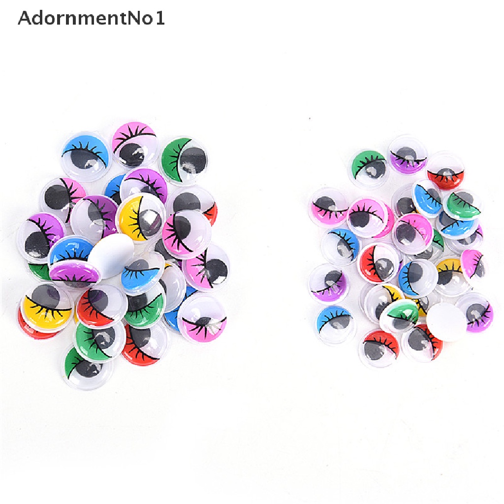 (AdornmentNo1) 100pcs / Set Bulu Mata Palsu Warna Warni Variasi Untuk DIY Kerajinan Tangan