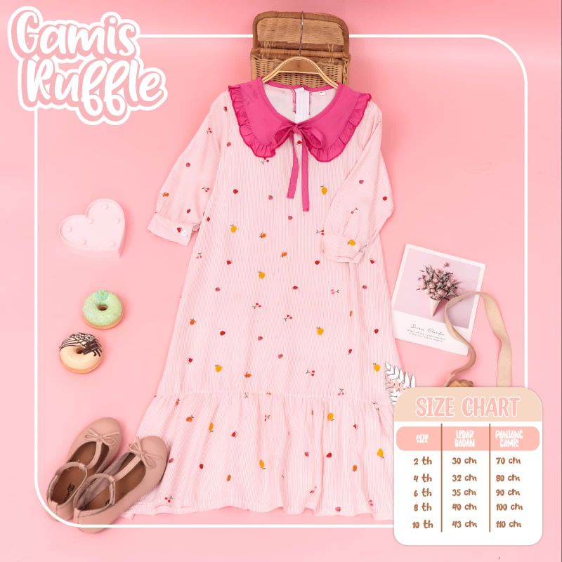 gamis ruffle flowkids