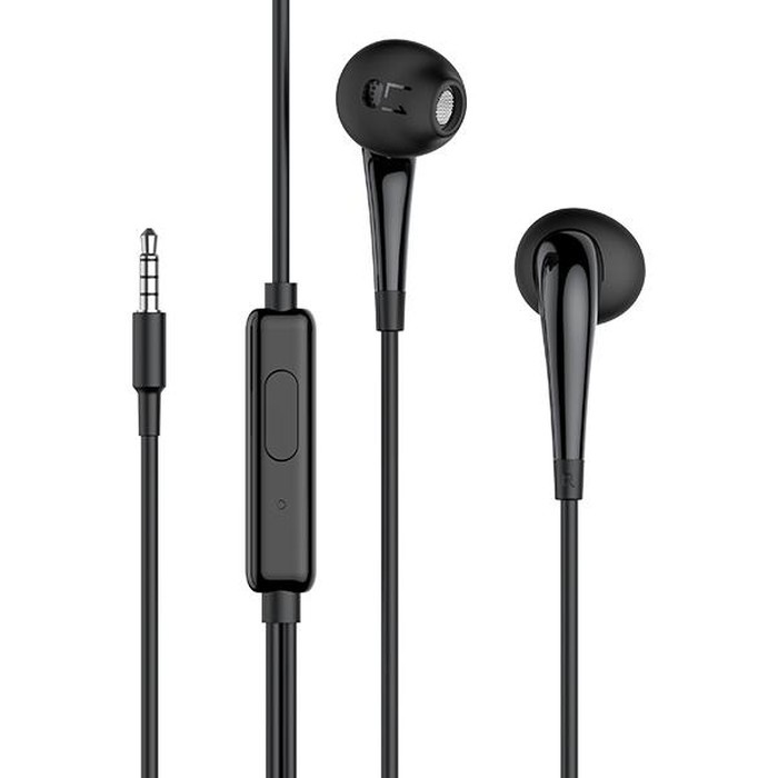 ROBOT RE701 RE 701 RE-701 Earphone headset Headphone soft in ear 3.5mm Bass wired kabel Hitam putih