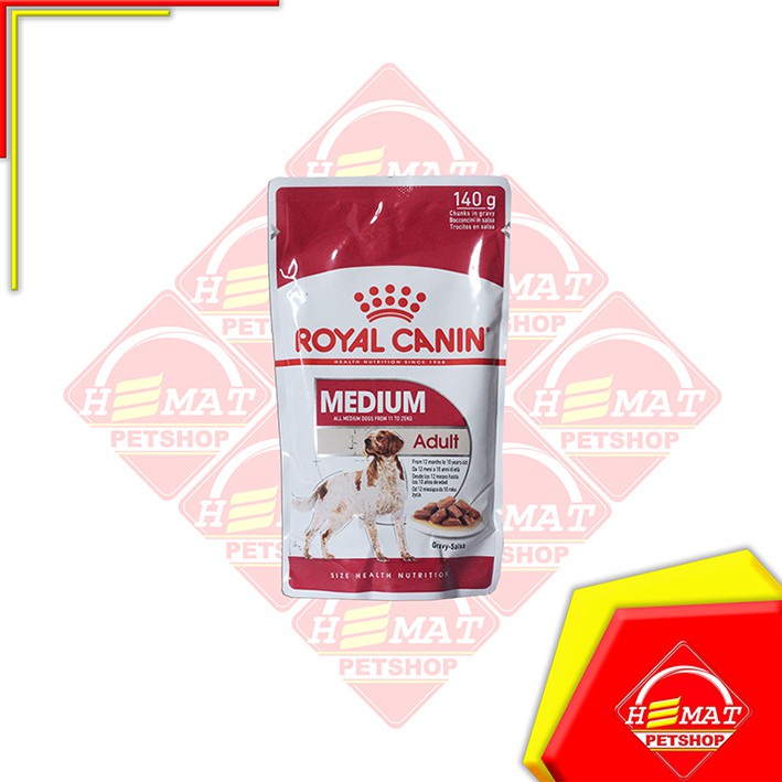 Makanan Anjing Royal Canin Medium Adult 140 Gr - Wet Food Sachet Pouch