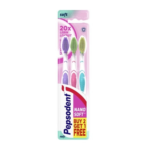 Pepsodent Sikat Gigi Double Care Sensitive 3pcs