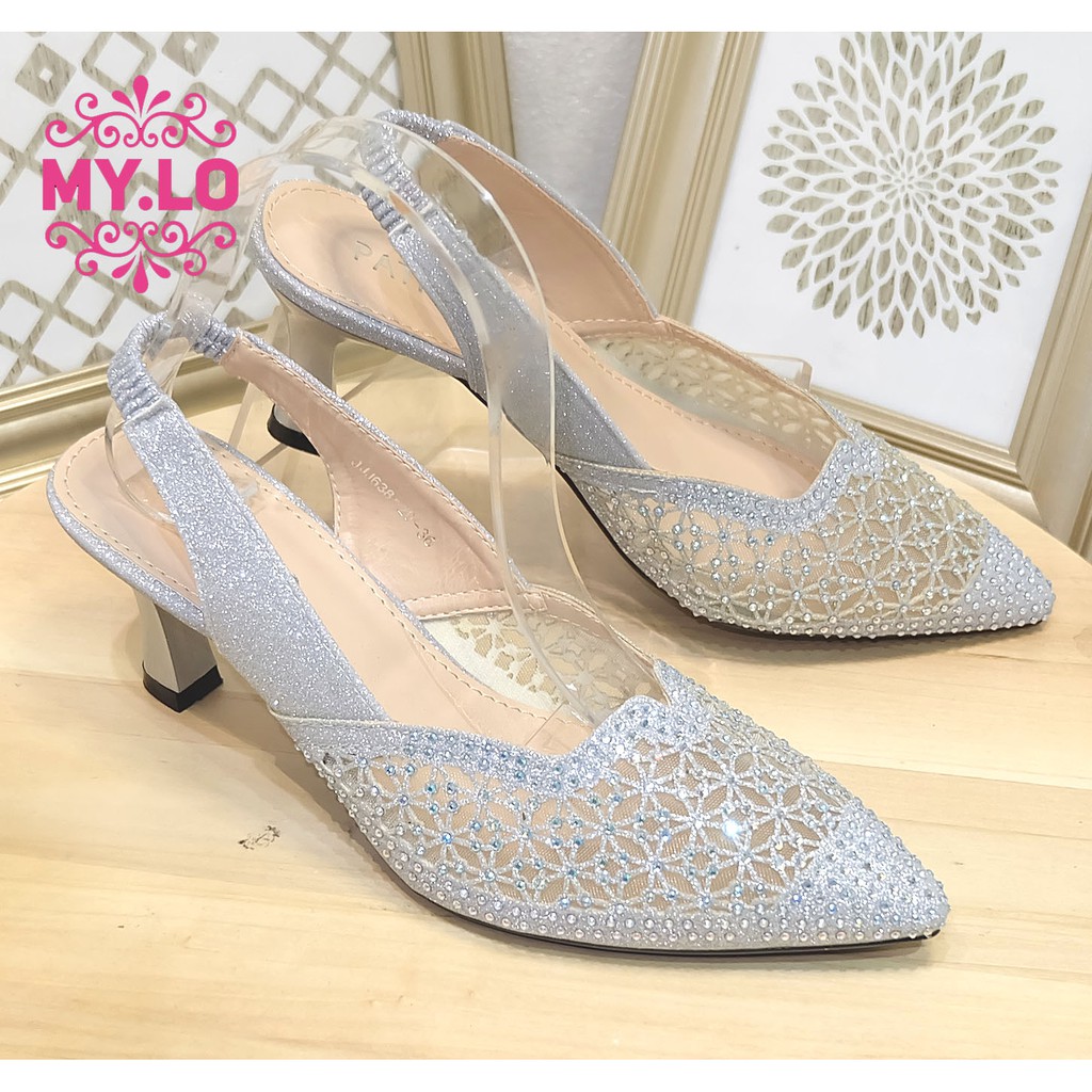 SANDAL PESTA  HEEL WANITA SELOP  KEBAYA  IMPORT TERMURAH 