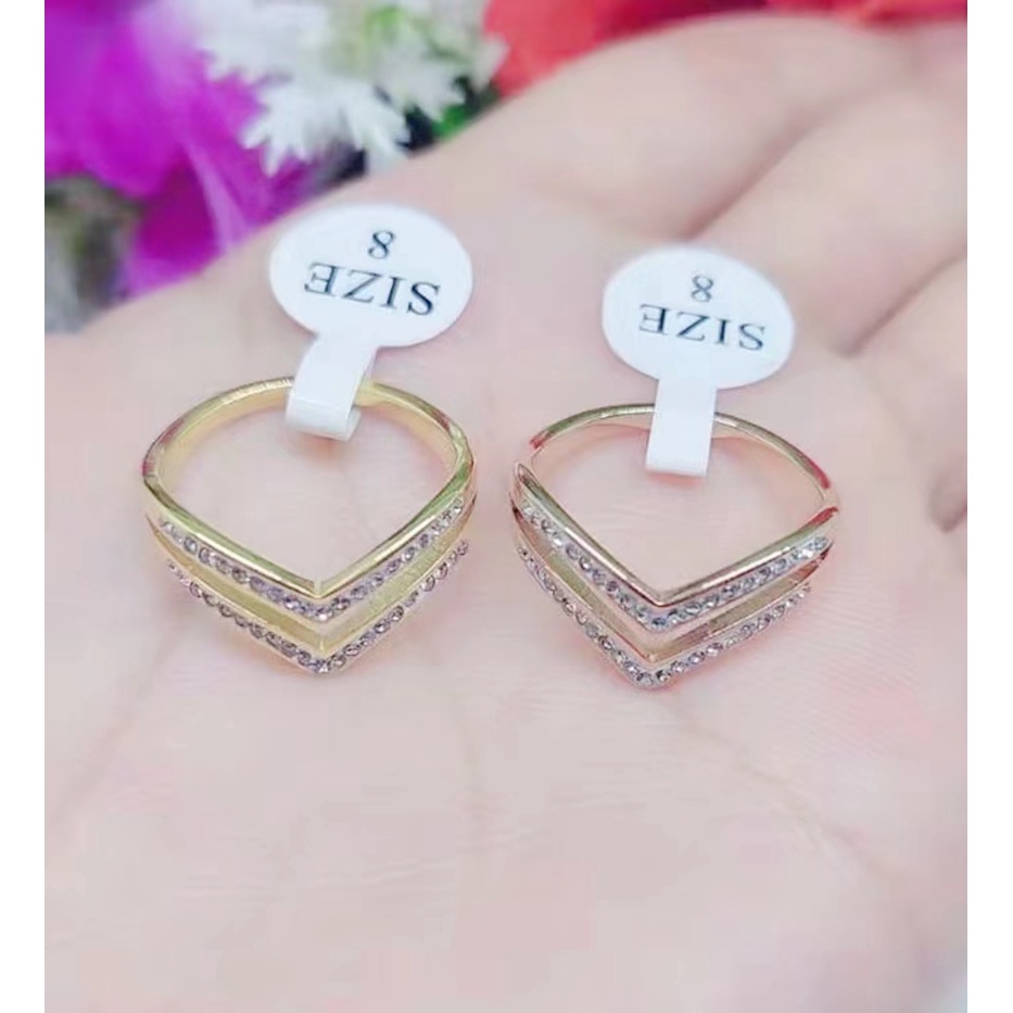 Cincin Titanium Permata Terbaru Perhiasan Fashion L49
