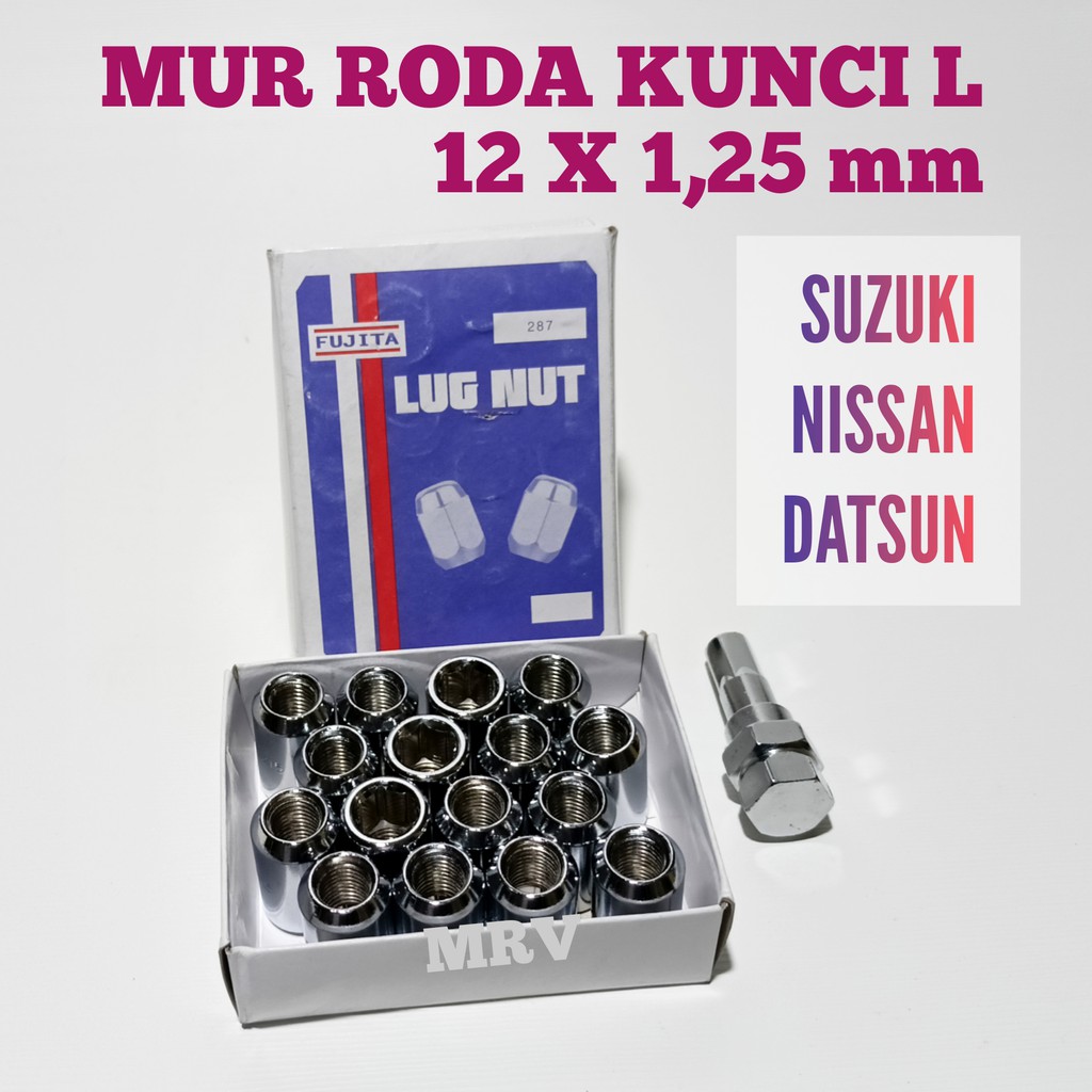 MUR BAUT RODA VELG BAN MOBIL KUNCI L / LUG NUT FUJITA 12x1,25mm