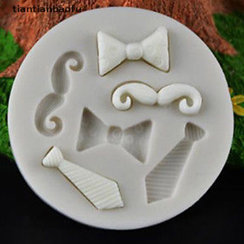 [tiantianbaofu] Silicone Beards Mustache Bow Tie Fondant Mould Cake Sugarcraft Chocolate Mold  Boutique