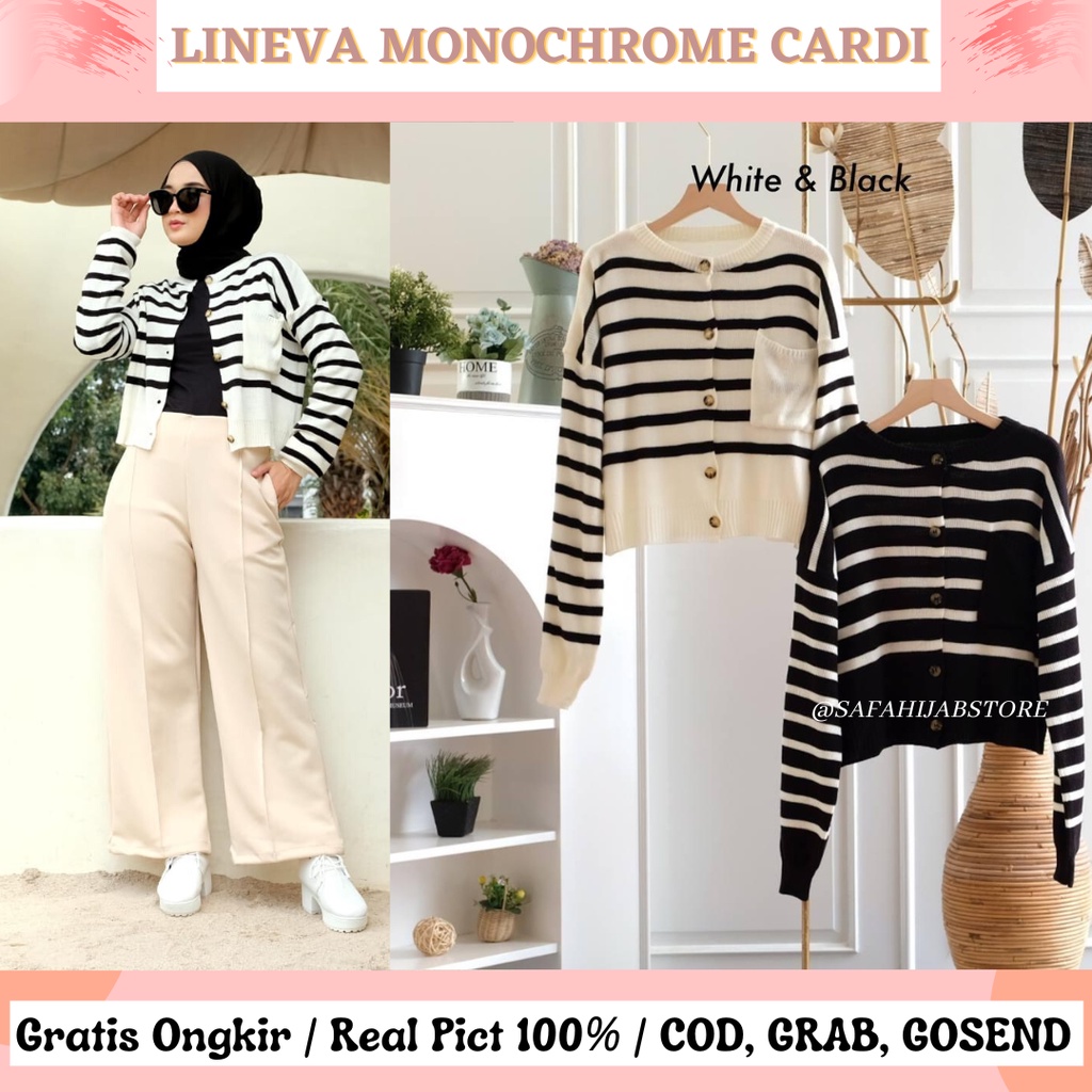 LINEVA MONOCHROME CARDI / RAJUT / BUSUI