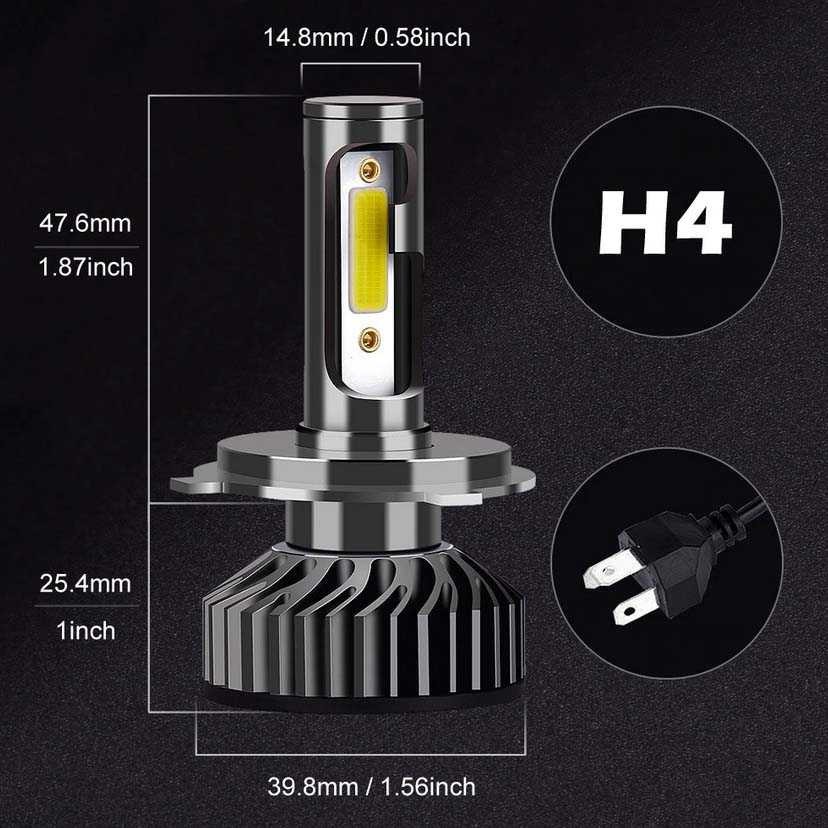 Lampu Mobil Headlight Car HI Low Beam Bulb LED COB H4 72W 8000LM Superbright white