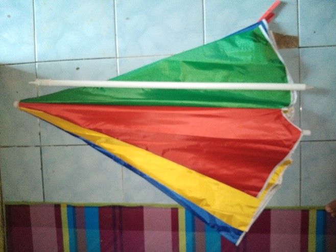 Payung Tenda Pantai 180cm Pelangi Silver Anti-uv, Jualan Dagang Pkl.