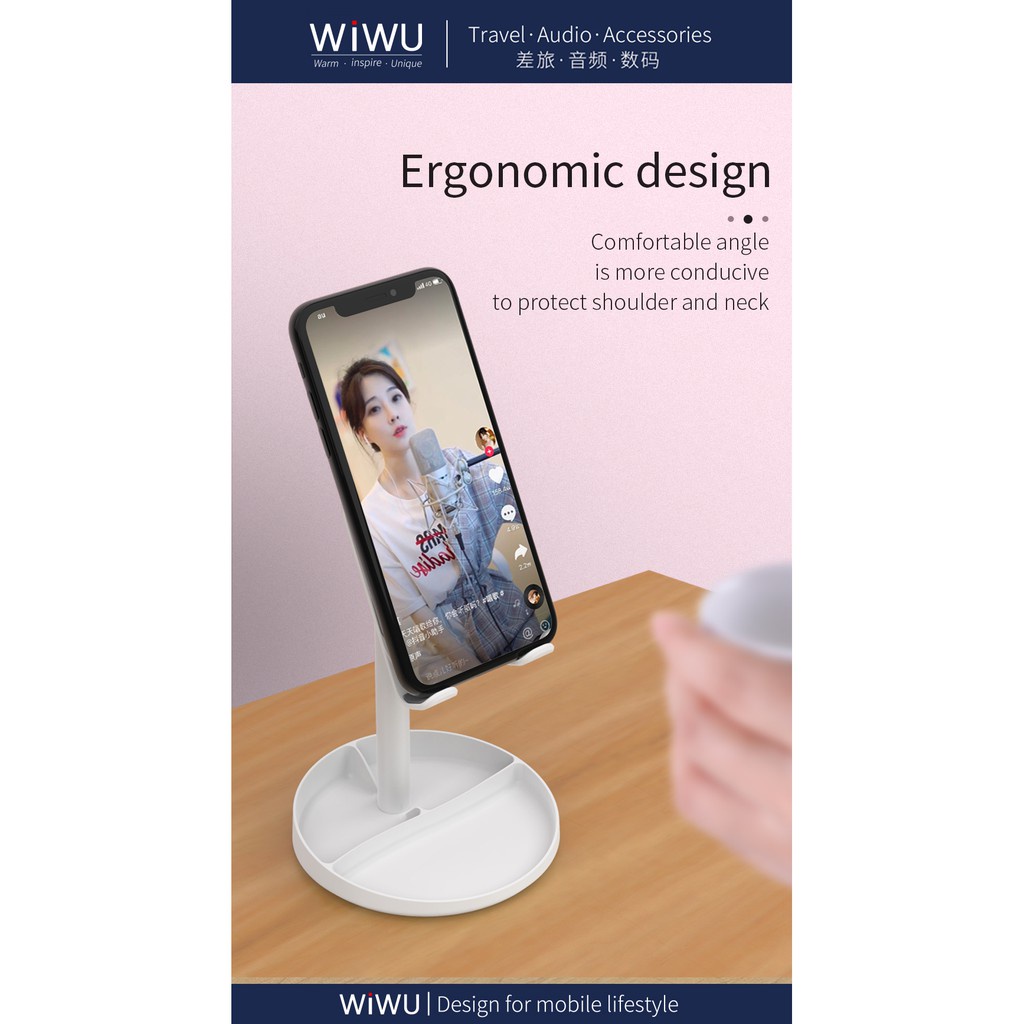 WIWU ZM201 - Mirror Desktop Stand For Phone and Tablet - Holder for Phone &amp; Tablet - up to 12.9 inch