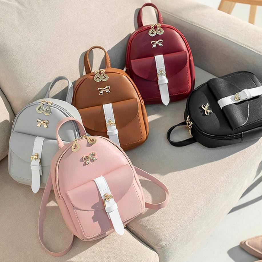 Best Seller (qqr-288) Tas Ransel Wanita kecil mini kulit Backpack Punggung selempang import F644