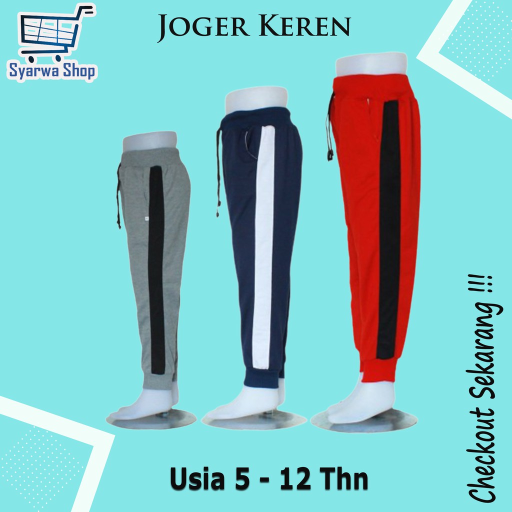 CELANA TRENING ANAK TRAINING JOGER JOGGER KOLOR ANAK LAKI LAKI PEREMPUAN TANGGUNG 5 - 12 TAHUN MURAH