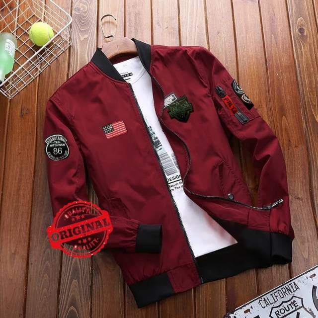TOTOTAshop.Jaket Bomber pria DIVISION,bahan parasut tebal,variasi LOGO 5 Titik.real pict