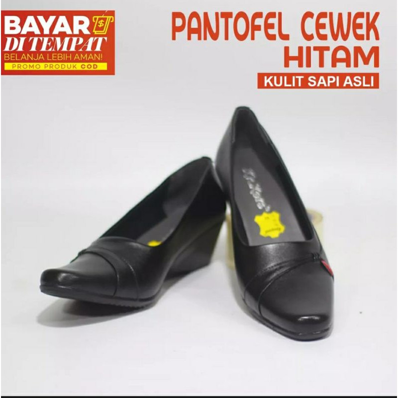 Sepatu kickers - Sepatu Pantofel Wanita Cewe Formal Kerja Kantor Guru Pns 100% Kulit Asli