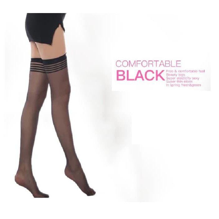 Promo stocking halus stoking sepaha sexy lingerie hitam putih kulit nude hot